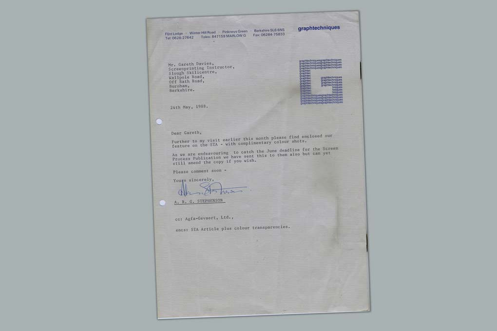 Agfa Gavert Letter