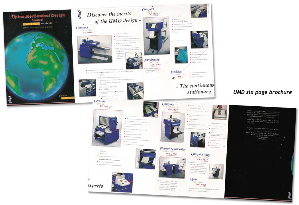 Upton Mechanical Design six page brochure